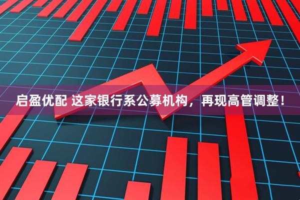 启盈优配 这家银行系公募机构，再现高管调整！
