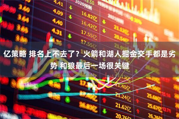 亿策略 排名上不去了？火箭和湖人掘金交手都是劣势 和狼最后一场很关键